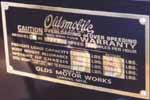 19 Oldsmobile Data Plate
