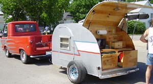 65 Ford Econoline Pickup w/Teardrop Trailer