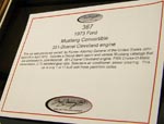 73 Ford Mustang Convertible Info Sheet