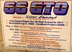 66 Pontiac GTO 2dr Hardtop ProStreet Data Board