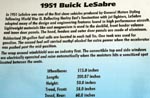 51 Buick LeSabre Concept Car Data Board